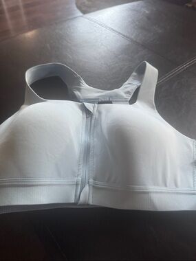 NEW Light Blue Front-Zip Support Sports Bra - Women Intimates All in Motion